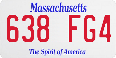 MA license plate 638FG4