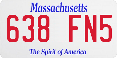 MA license plate 638FN5