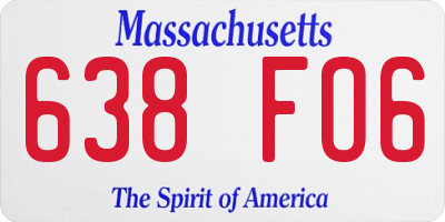 MA license plate 638FO6