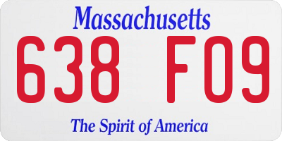 MA license plate 638FO9