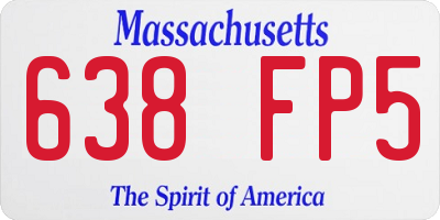 MA license plate 638FP5