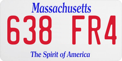 MA license plate 638FR4