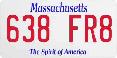 MA license plate 638FR8