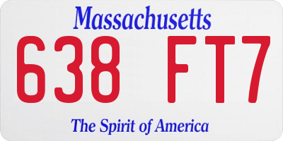 MA license plate 638FT7
