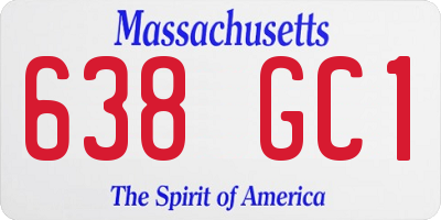 MA license plate 638GC1