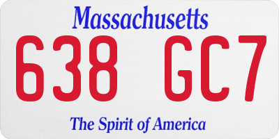 MA license plate 638GC7