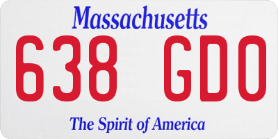 MA license plate 638GD0