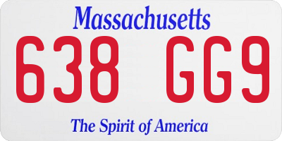 MA license plate 638GG9