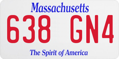 MA license plate 638GN4