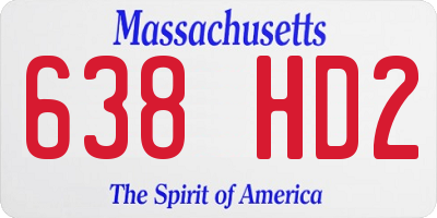 MA license plate 638HD2