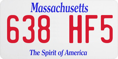 MA license plate 638HF5