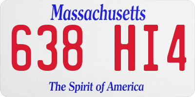 MA license plate 638HI4