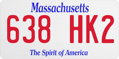 MA license plate 638HK2