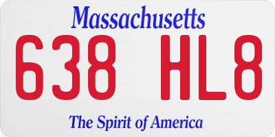 MA license plate 638HL8