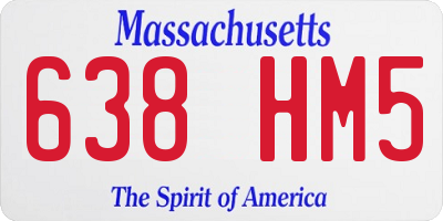 MA license plate 638HM5