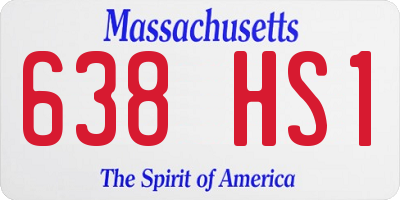 MA license plate 638HS1