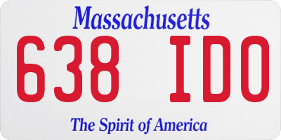 MA license plate 638ID0