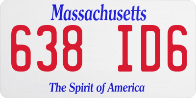 MA license plate 638ID6