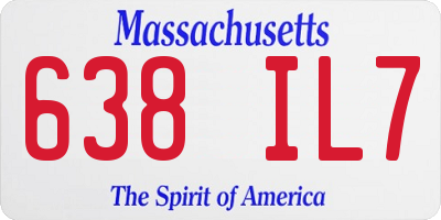 MA license plate 638IL7