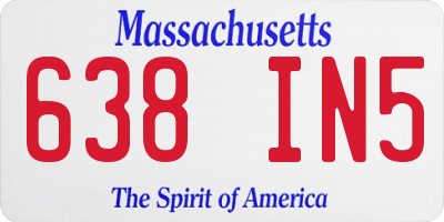 MA license plate 638IN5