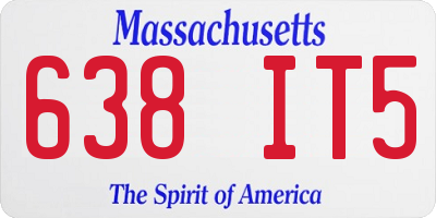MA license plate 638IT5