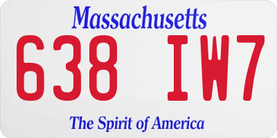 MA license plate 638IW7