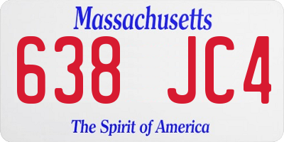 MA license plate 638JC4