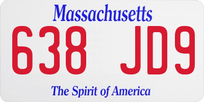 MA license plate 638JD9