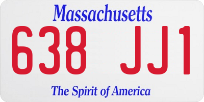 MA license plate 638JJ1