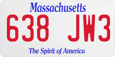 MA license plate 638JW3