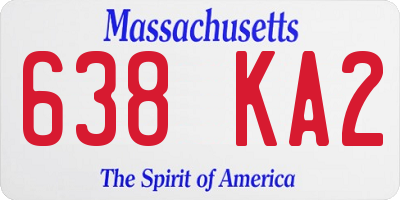MA license plate 638KA2