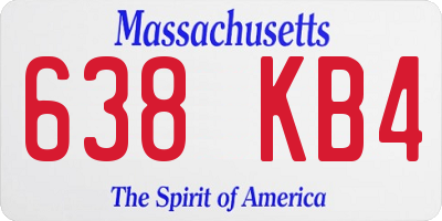 MA license plate 638KB4