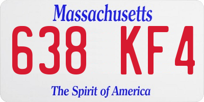 MA license plate 638KF4
