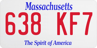 MA license plate 638KF7