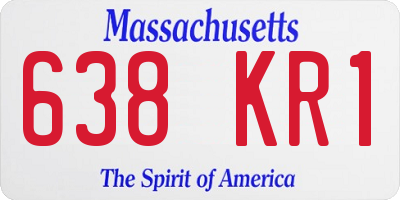 MA license plate 638KR1