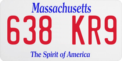 MA license plate 638KR9