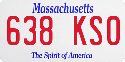 MA license plate 638KS0