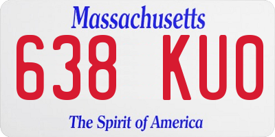 MA license plate 638KU0