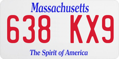 MA license plate 638KX9