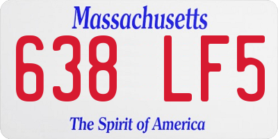 MA license plate 638LF5
