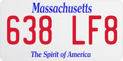MA license plate 638LF8