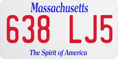 MA license plate 638LJ5