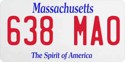 MA license plate 638MA0