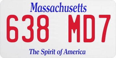 MA license plate 638MD7