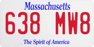 MA license plate 638MW8
