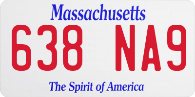 MA license plate 638NA9