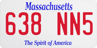 MA license plate 638NN5