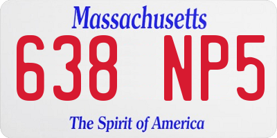 MA license plate 638NP5