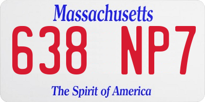 MA license plate 638NP7