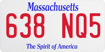 MA license plate 638NQ5
